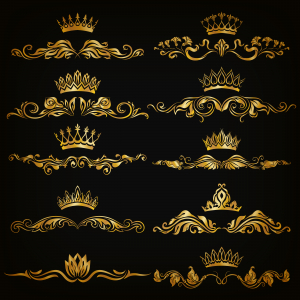 وکتور حاشیه طرح منبت کاری چند تایی طلایی